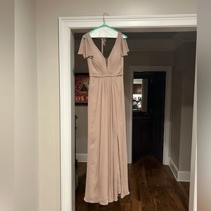 Azazie reverie A-Lined ruched chiffon floor length dress